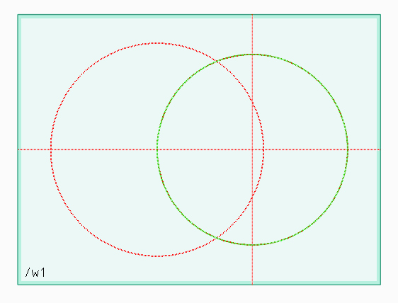 水平の下書き線とピッチ円の右側の交点を中心に、円錐距離の半径で、円を描きます。
