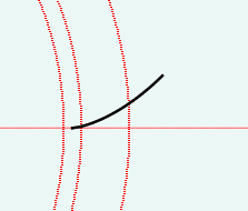 描いたインボリュート曲線を選択し、ワークプレーンに投影します。