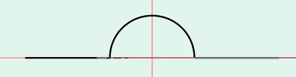 円弧の両側に直線が描けました。
