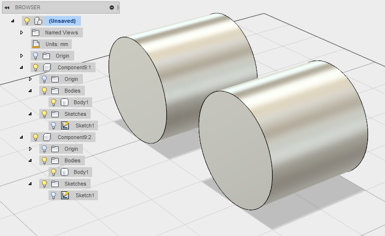 両方ともComponent9を参照する、2つのオカレンスが、作成されます。