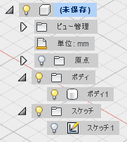 モデルツリー構造が、見慣れたものと異なります