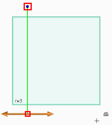 この下書き線には、長さの概念がないので下書き線の線上、あるいは、延長線上で、２点を選択します。矢印が表示されるのが、矢印をドラッグして、オフセット距離をしてできます。