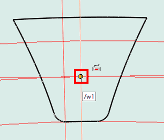 基準点として、歯車スケッチの中心とピッチ円の交点を指定します。