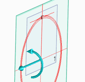 ワークプレーンに、歯形のスケッチを描いたワークプレーンを選択します。次に、軸に、ピッチ円の中心を通る水平の下書き線を選択します。矢印の向きで、巻き方向が変わるので、注意してください。ダイアログの「Right handed」のチェックボックスは、機能していないようです。軸の向きを変える方法が分かりません。